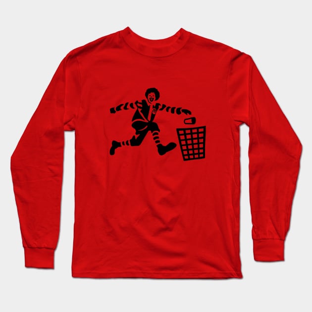 Trash Clown Long Sleeve T-Shirt by WayBack